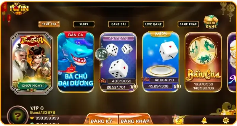 Sảnh game IWIN với kho trò chơi nổi bật
